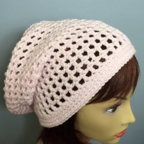 3 Season Blush Pink Slouchy Beanie Handmade- Crochet INVENTORY REDUCTION SALE - Picture 2 of 5